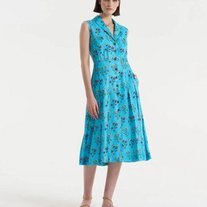 Eddie B Printed Linen Dress In Seashell (US6/UK10) - Brand: SALONI